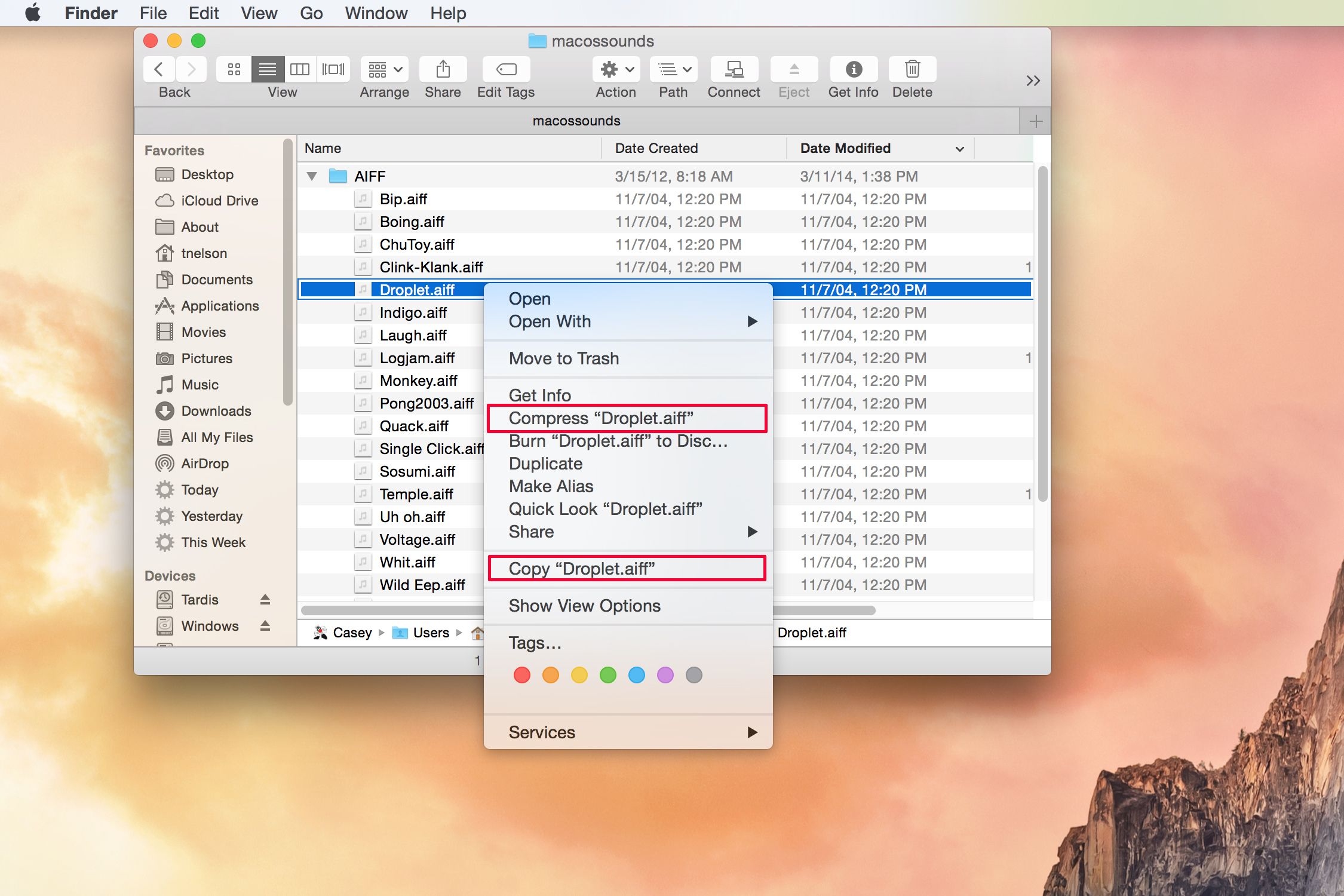 compressing files on mac
